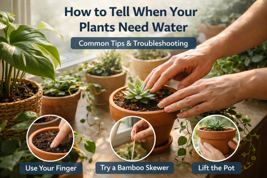 how to tell when plants need water using soil checking methods